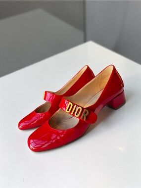 Christian Dior Runway “Baby-D” Maryjane pumps in red patent leather size: 36